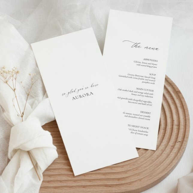 Modern wedding menu card with guest name (Creator Uploaded)