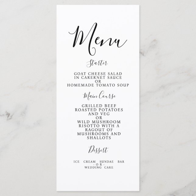 Modern wedding menu foliage country TEMPLATE (Front)