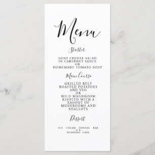 Modern wedding menu foliage country TEMPLATE
