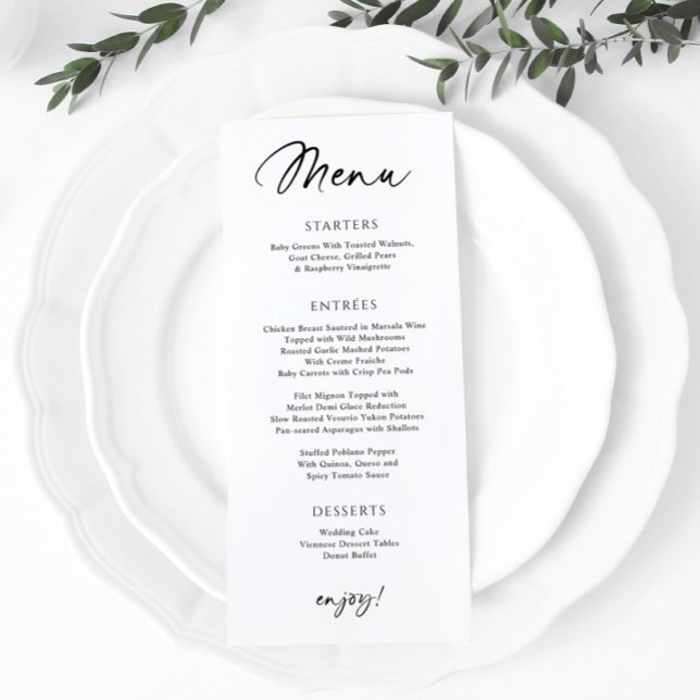 Modern Wedding Menu Fun Casual Handwriting (Creator Uploaded)
