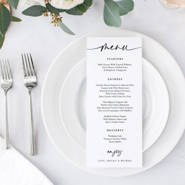 Modern Wedding Menu Fun Casual Handwriting (Creator Uploaded)