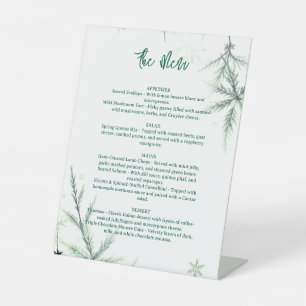 Modern Wedding Menu, Minimalist Menu, Elegant Pedestal Sign