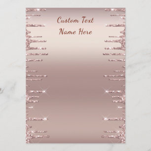 Modern Wedding Menu Rose Gold Blush Glitter Drips