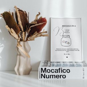 Modern Wedding Message in a bottle guestbook sign