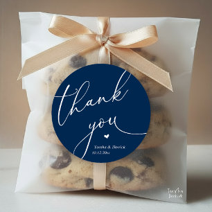 Modern Wedding Minimal Thank You Cute Heart Gifts Classic Round Sticker