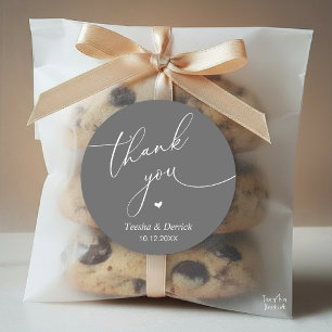 Modern Wedding Minimal Thank You Cute Heart Gifts Classic Round Sticker