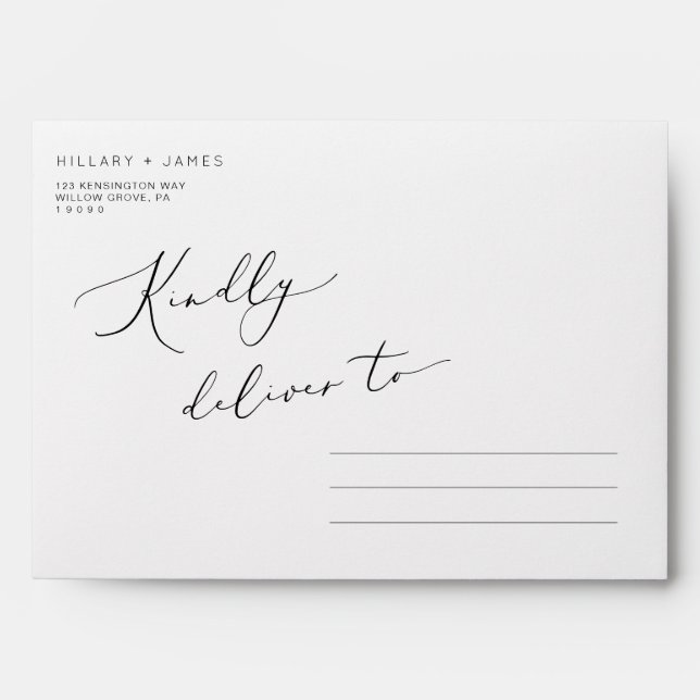 Modern Wedding Minimalist A7 5x7 Envelope (Front)