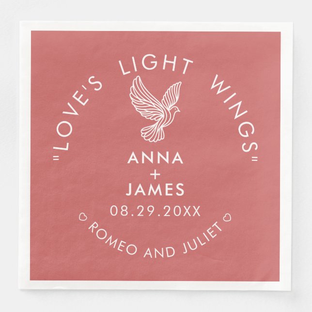 Modern Wedding Minimalist Elegant Romeo and Juliet Napkin (Front)