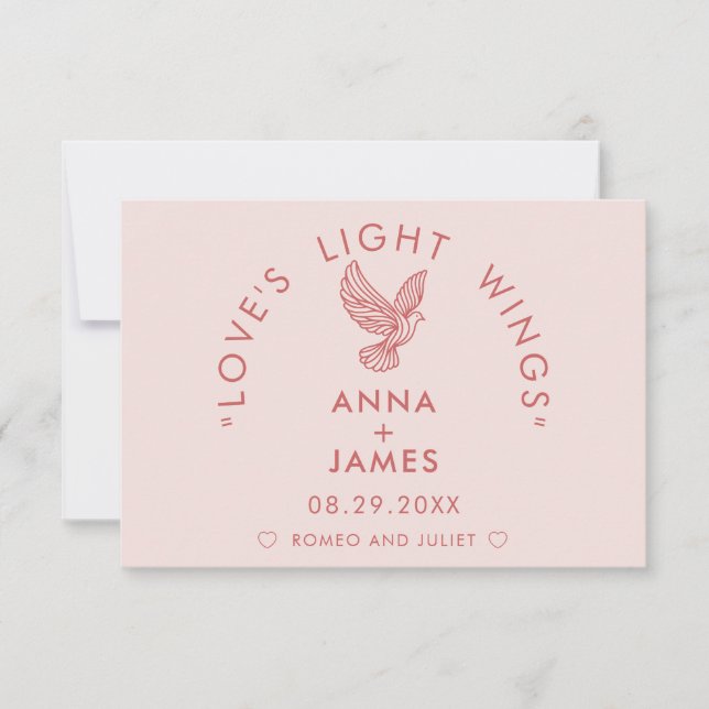 Modern Wedding Minimalist Elegant Romeo and Juliet Thank You Card (Front)