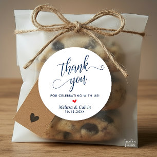 Modern Wedding Minimalist Thank You Gifts Classic Round Sticker