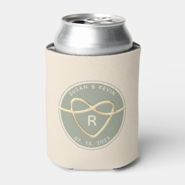 Modern Wedding Monogram Can Cooler (Can Front)