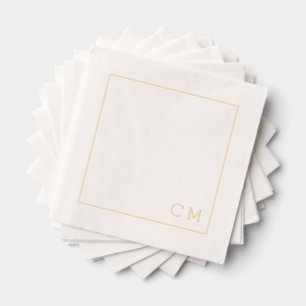 Modern Wedding Monogram Custom Initials Foil Napkins