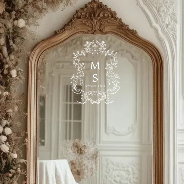 Modern Wedding Monogram Mirror seating Chart Decal (Creator Uploaded)