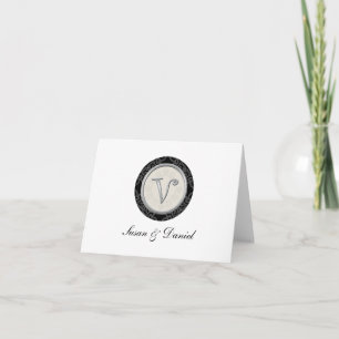 Modern Wedding Monogrammed Note Card