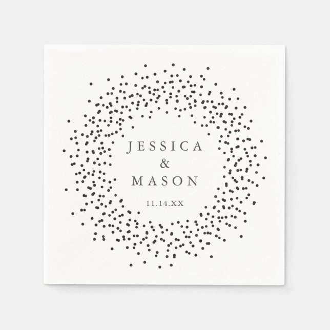 Modern Wedding Napkins - Cocktail Napkin (Front)