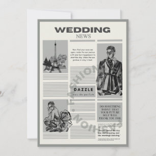 Modern Wedding newspaper  Invitation