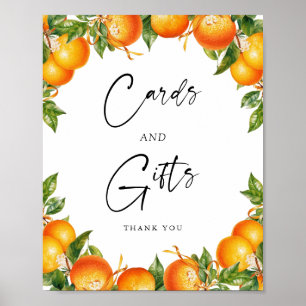 Modern Wedding Oranges Citrus Cards and Gifts Sign