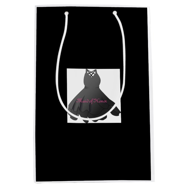 Modern Wedding Party Maid of Honour Dress Gift Bag (Front)