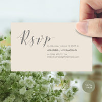 Modern Wedding Party RSVP, in Dark Grey Cream