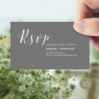 Modern Wedding Party RSVP, in Dark Grey