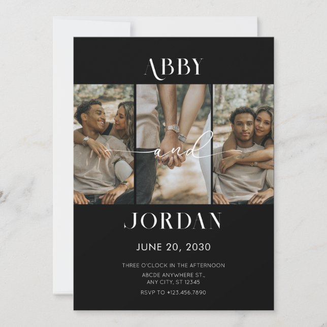 Modern wedding photo  invitation (Front)