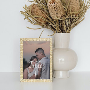 modern wedding photo minimalist table number