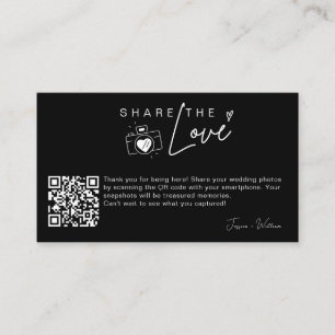 Modern Wedding Photo Share the love Qr Code Enclosure Card