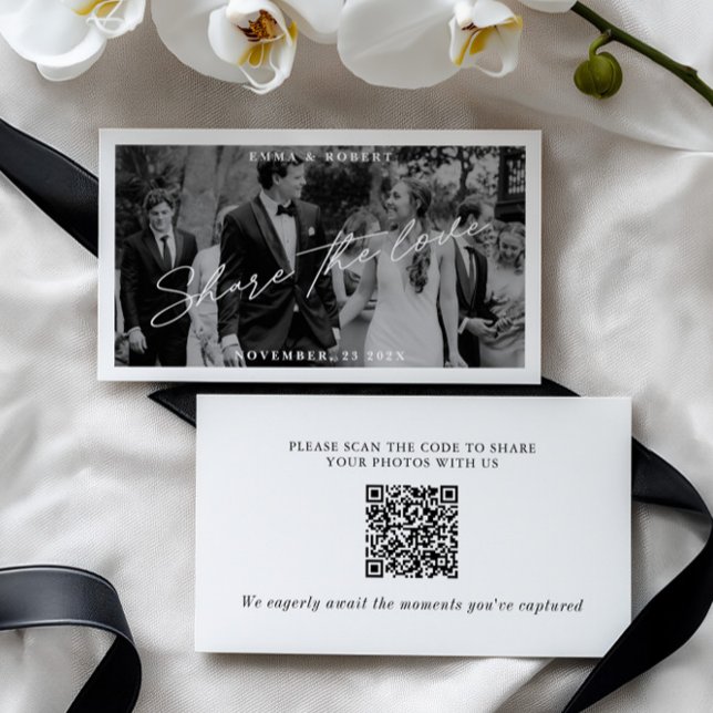 Modern Wedding Photo Sharing Request QR Code Enclosure Card (Modern Wedding Photo Sharing Request QR Code Enclosure Card)