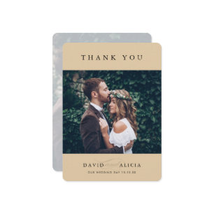 MODERN WEDDING photo simple classic beige Invitation