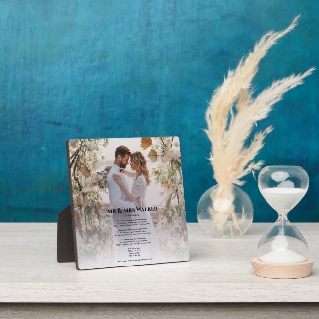 modern wedding photo Song lyrics Plaque (Insitu)