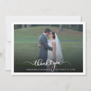 Modern Wedding Photo Thank You Card