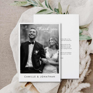 Modern Wedding Photo Thank you card