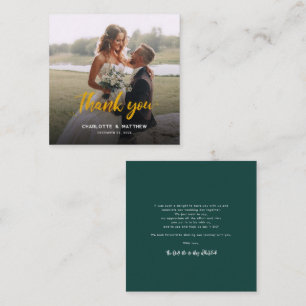 Modern Wedding Photo Thank You Card
