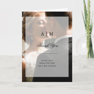 Modern Wedding Photo with Overlay   Thank You