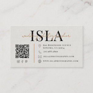 Modern Wedding Photographer QR Code Business Card