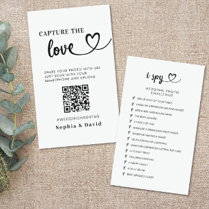 Modern Wedding Photos Capture The Love QR Code Enclosure Card