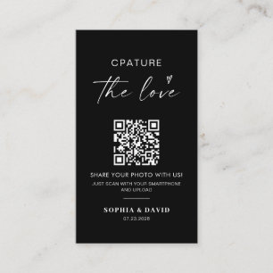 Modern Wedding Photos Capture the love QR Code Enclosure Card