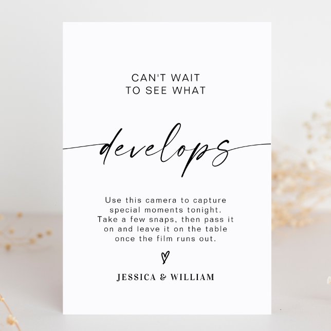 Modern Wedding Photos Disposable Camera Sign (Creator Uploaded)