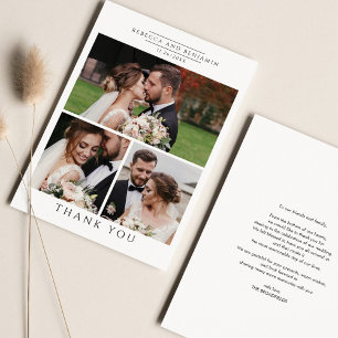 Modern Wedding Photos Hand-Lettered Wedding Thank You Card
