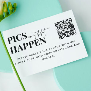 Modern Wedding Pics or it Didn't Happen QR Code  Enclosure Card