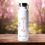 Modern Wedding Pink Wild Flowers Water Bottle<br><div class="desc">Modern Wedding Pink Wild Flowers Water Bottle. Stylishly personalise with your custom name.</div>