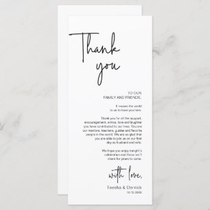 Modern Wedding Place Setting Dinner Thank You Card
