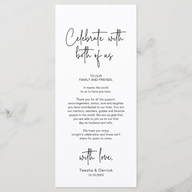 Modern Wedding Place Setting Dinner Thank You Card (Front)