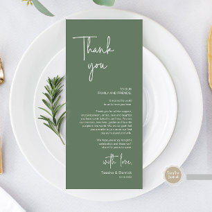 Modern Wedding Place Setting Dinner Thank You Card