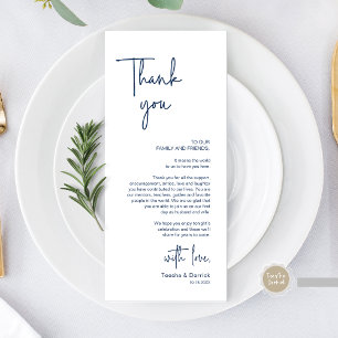 Modern Wedding Place Setting Dinner Thank You Card