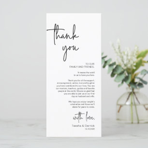 Modern Wedding Place Setting Dinner Thank You Card