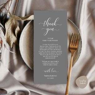 Modern Wedding Place Setting Thank You Card