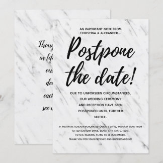 Modern Wedding Postponed Cancelled Postponement Invitation