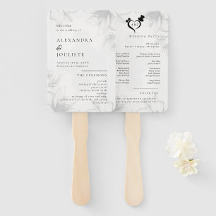 Modern Wedding Program Fans with Photo