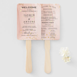 Modern Wedding Program Hand Fan